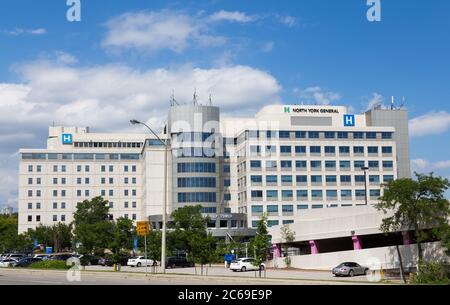 TORONTO, CANADA - 10TH JULY: The outside of North York General Hospital during the day Stock Photo