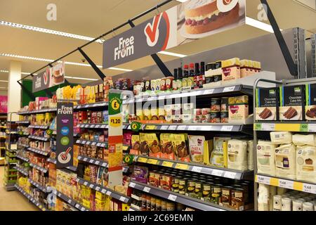 Shelves at Morrisons Supermarket UK Stock Photo
