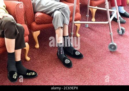 Elderly residents in a care home UK Stock Photo