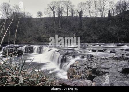 Aysgarth Falls in winter,  River Ure, Yorkshire dales, England, UK Stock Photo