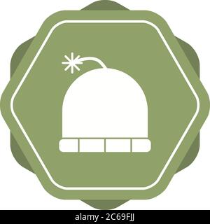 Unique Winter Cap Vector Glyph Icon Stock Vector