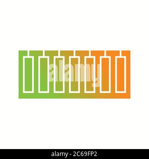 Unique Piano Keys Vector Glyph Icon Stock Vector