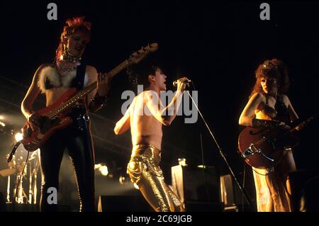 Candy Del Mar, Lux Interior and Poison Ivy Rohrschach from The Cramps live at Hammerswithh Odeon. London, March 16, 1986 | usage worldwide Stock Photo