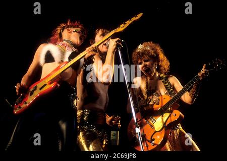 Candy Del Mar, Lux Interior and Poison Ivy Rohrschach from The Cramps live at Hammerswithh Odeon. London, March 16, 1986 | usage worldwide Stock Photo