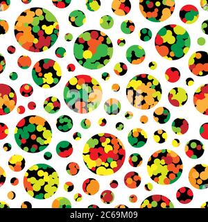 Seamless texture with multi-colored bubbles. Large and small colored circles like childish sweets. Vector festive pattern for wrapping paper or fabric Stock Vector