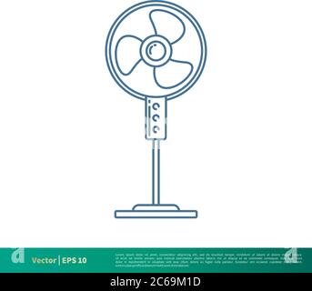 Fan Icon Vector Logo Template Illustration Design. Editable Vector EPS 10. Stock Vector