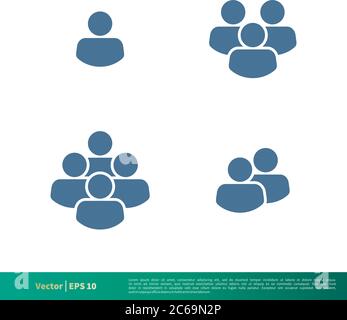 Set Human Shape, People, Crowd icon Vector Logo Template Illustration Design. Editable Vector EPS 10. Stock Vector