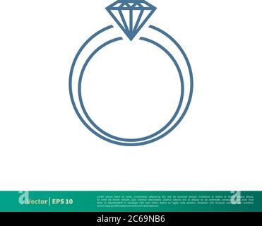 Diamond Ring Icon Vector Logo Template Illustration Design. Editable Vector EPS 10. Stock Vector