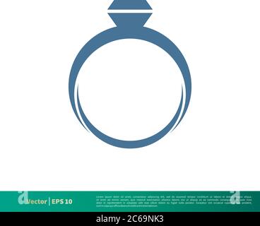 Diamond Ring Icon Vector Logo Template Illustration Design. Editable Vector EPS 10. Stock Vector