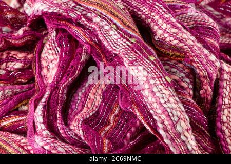 Purple and Pink Shades Textured Fabric Background Stock Photo
