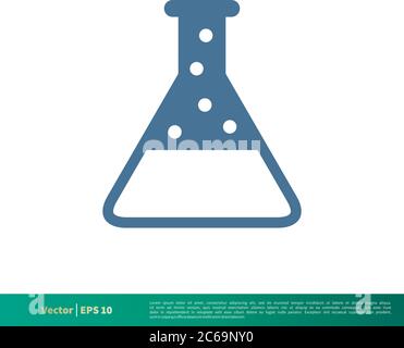 Flask Laboratory Glass Icon Vector Logo Template Illustration Design. Editable Vector EPS 10. Stock Vector
