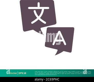 Translation, Translator Icon Vector Logo Template Illustration Design. Editable Vector EPS 10. Stock Vector