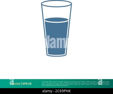 Glass Icon Vector Logo Template Illustration Design. Editable Vector EPS 10. Stock Vector