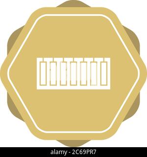 Unique Piano Keys Vector Glyph Icon Stock Vector