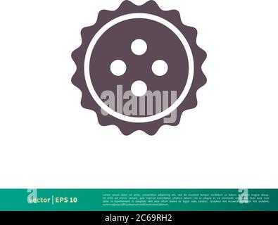 Button, Sewing Icon Vector Logo Template Illustration Design. Editable Vector EPS 10. Stock Vector