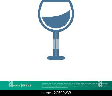Wine Glass Icon Vector Logo Template Illustration Design. Editable Vector EPS 10. Stock Vector