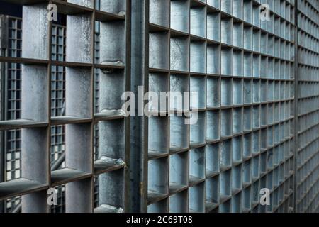 fence made from zinc metal grid Stock Photo