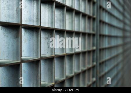 fence made from zinc metal grid Stock Photo
