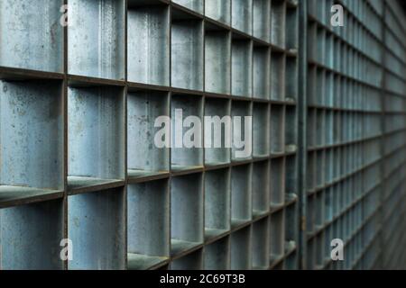 fence made from zinc metal grid Stock Photo