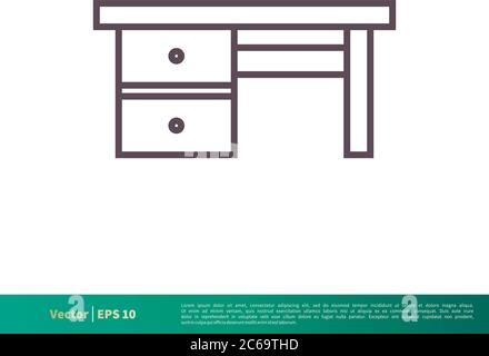 Table - Furniture Interior Icon Vector Logo Template Illustration Design. Editable Vector EPS 10. Stock Vector