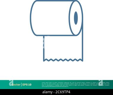 Toilet Paper, Tissue Icon Vector Logo Template Illustration Design. Editable Vector EPS 10. Stock Vector