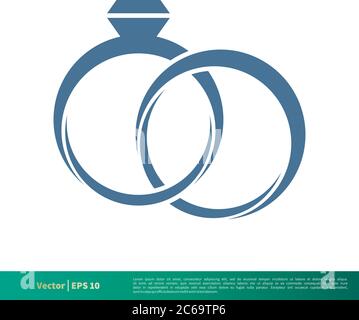 Wedding Rings Icon Vector Logo Template Illustration Design. Editable Vector EPS 10. Stock Vector