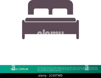 Hotel, Motel, Bed Icon Vector Logo Template Illustration Design. Editable Vector EPS 10. Stock Vector