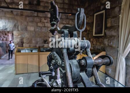 First printing press in Middle East in Museum in Monastery of Saint Anthony the Great also called Qozhaya Monastery in Kadisha Valley in Lebanon Stock Photo