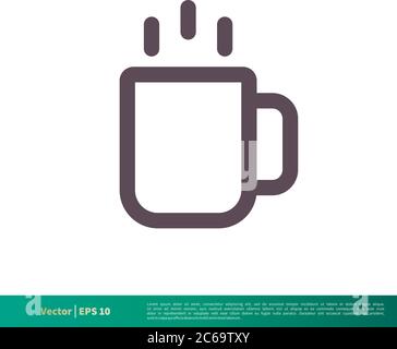 Tea, Coffee Cup Icon Vector Logo Template Illustration Design. Editable Vector EPS 10. Stock Vector