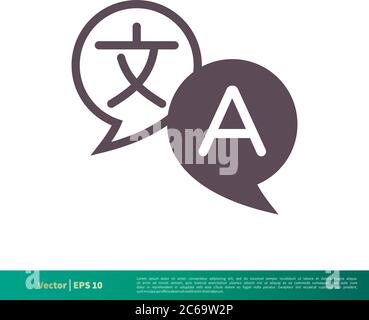 Translation, Translator Icon Vector Logo Template Illustration Design. Editable Vector EPS 10. Stock Vector