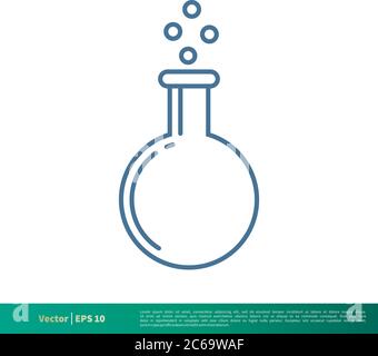 Flask Laboratory Glass Icon Vector Logo Template Illustration Design. Editable Vector EPS 10. Stock Vector