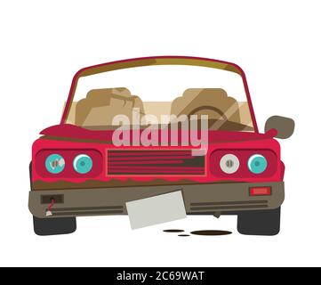 Car crush vector illustration isolated on white background Stock Vector