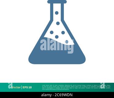 Flask Laboratory Glass Icon Vector Logo Template Illustration Design. Editable Vector EPS 10. Stock Vector