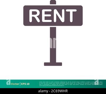 Rent Sign Icon Vector Logo Template Illustration Design. Editable Vector EPS 10. Stock Vector