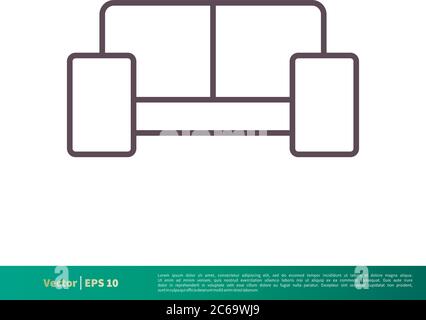 Sofa Couch Icon Vector Logo Template Illustration Design. Editable Vector EPS 10. Stock Vector
