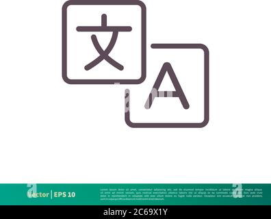 Translation, Translator Icon Vector Logo Template Illustration Design. Editable Vector EPS 10. Stock Vector