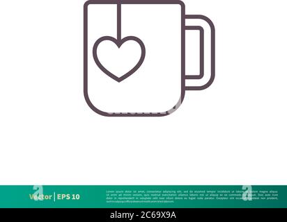 Tea, Coffee Cup Icon Vector Logo Template Illustration Design. Editable Vector EPS 10. Stock Vector