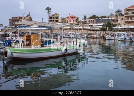 Harbour of Byblos, largest city in the Mount Lebanon Governorate of Lebanon Stock Photo