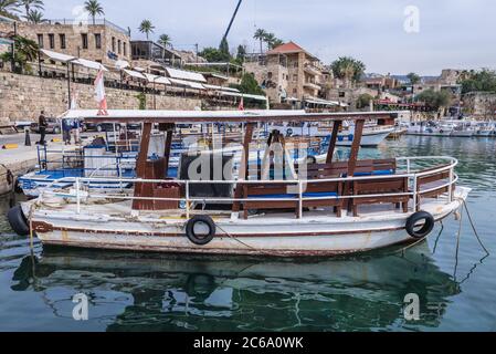 Harbour of Byblos, largest city in the Mount Lebanon Governorate of Lebanon Stock Photo