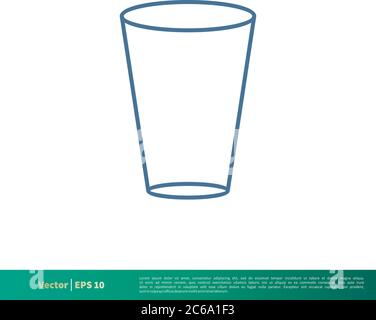 Glass Icon Vector Logo Template Illustration Design. Editable Vector EPS 10. Stock Vector