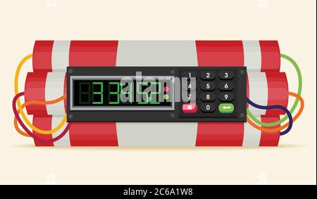 Ticking time bomb flat vector. Stock Vector