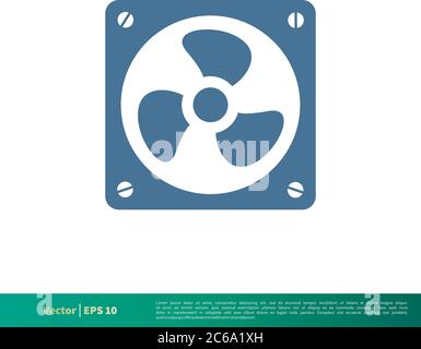 Fan Icon Vector Logo Template Illustration Design. Editable Vector EPS 10. Stock Vector
