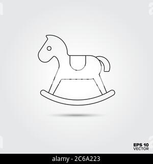 Rocking horse toy icon, outline style Stock Vector Image & Art - Alamy