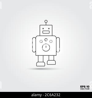 toy robot line icon vector illustration Stock Vector Image & Art - Alamy