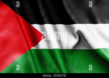 Palestine flag texture crumpled up Stock Photo