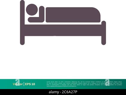 Hotel, Motel, Bed Icon Vector Logo Template Illustration Design. Editable Vector EPS 10. Stock Vector