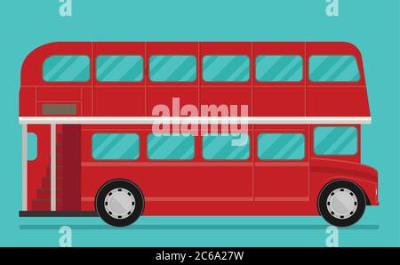 A vector illustration of a red london bus Stock Vector