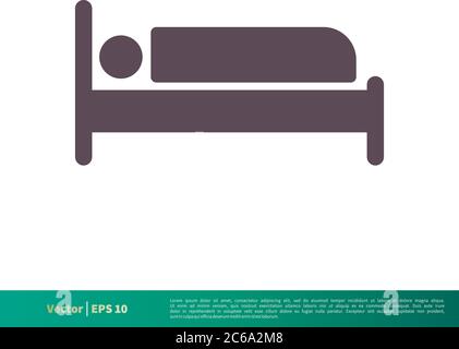 Hotel, Motel, Bed Icon Vector Logo Template Illustration Design. Editable Vector EPS 10. Stock Vector