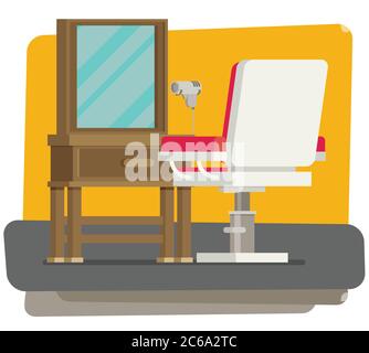 Flat barbershop. Interior. Vector illustration Stock Vector