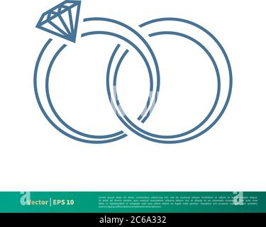 Wedding Rings Icon Vector Logo Template Illustration Design. Editable Vector EPS 10. Stock Vector